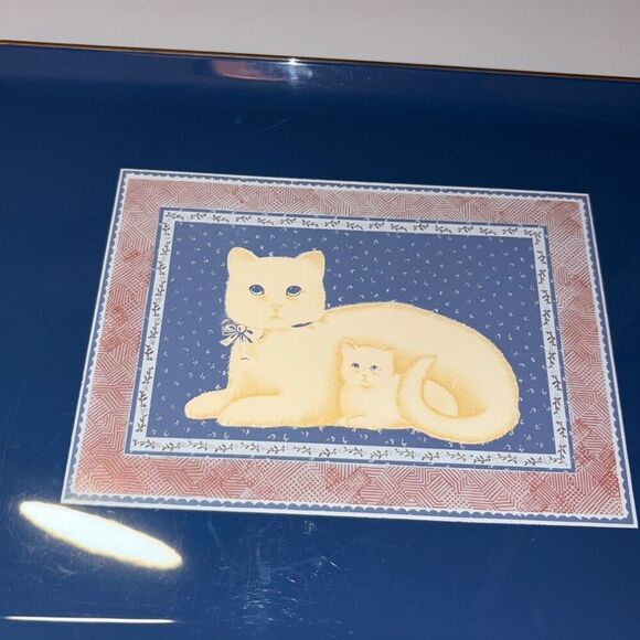 Metal  Decorative Tray with White Cat - Picture 11 of 11
